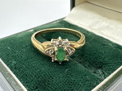 Lot 129 - A 9ct Gold Diamond and Stone Set Cluster Ring,...