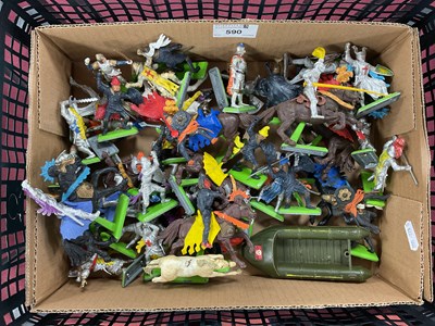 Lot 590 - A Quantity of Plastic Figures with a Knight...