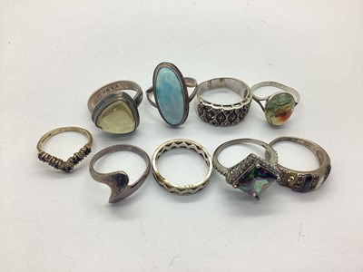 Lot 182 - A Collection of "925" and Other Dress Rings,...