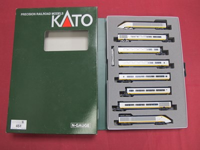 Lot 451 - A Kato N Gauge #10-1295 Eight Car Eurostar Set,...