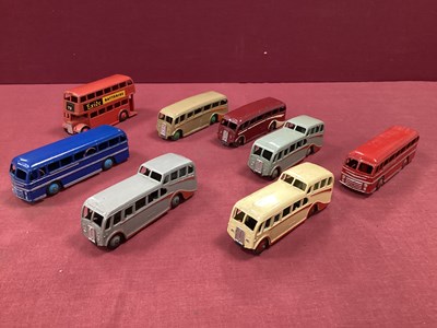 Lot 670 - Eight Post War Dinky Buses, comprising 3 x 29F...