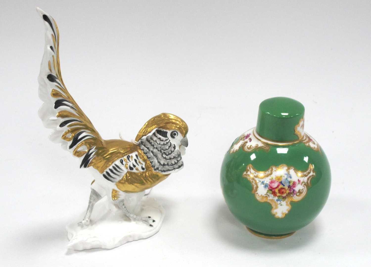 Lot 1265 - Royal Worcester vase, with a green ground,...