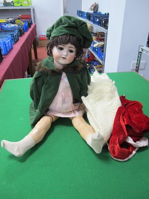 Lot 673 - An S.H (P.B) 1923 Female Doll, brown hair,...