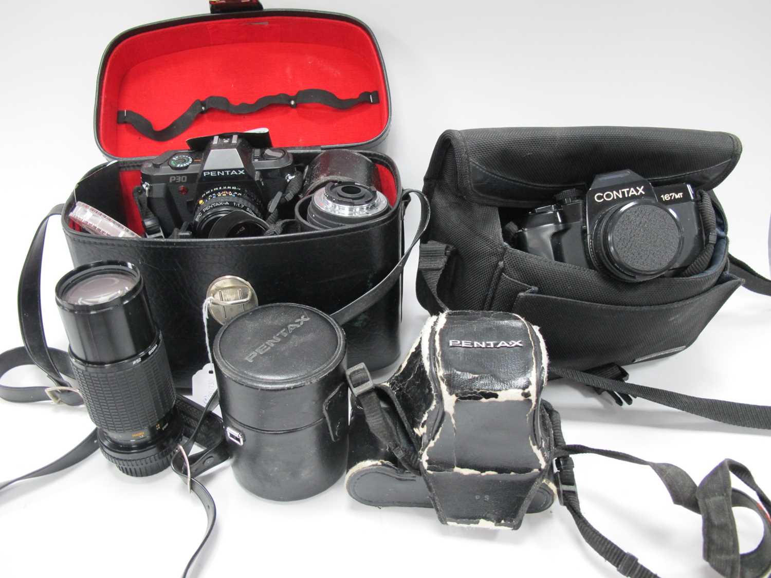 Lot 1384 - Camera- Contax 167MT, Pentax P30T and P30,...