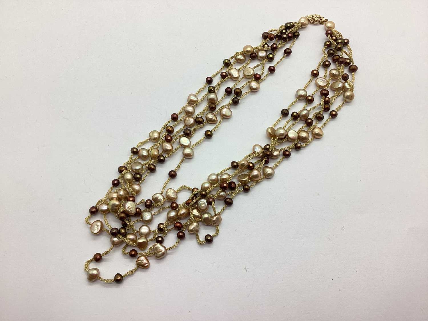 Lot 78 - A Freshwater Pearl Bead Multistrand Necklace,...