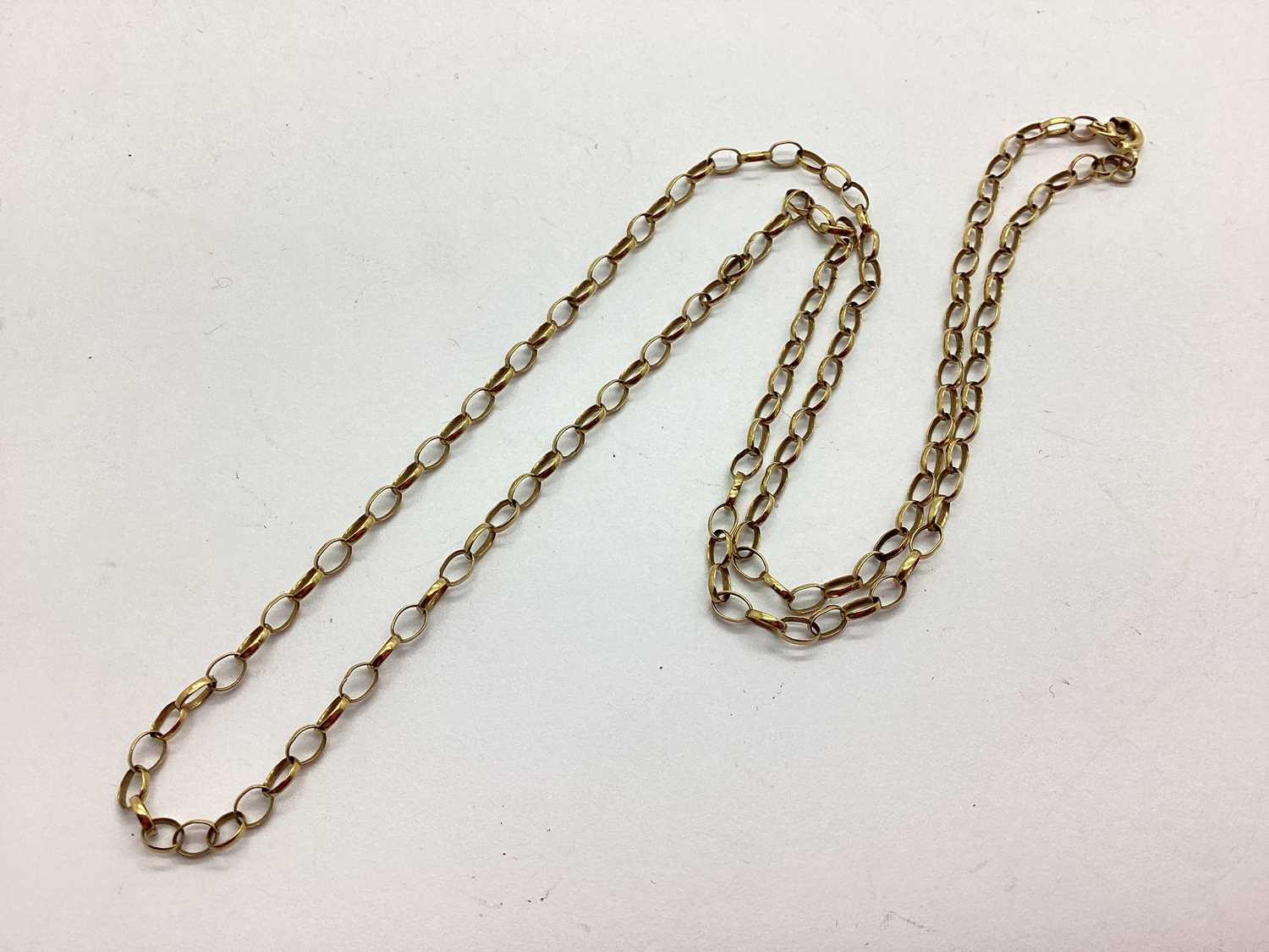 Lot 46 - A 9ct Gold Elongated Link Chain, 52cm long...