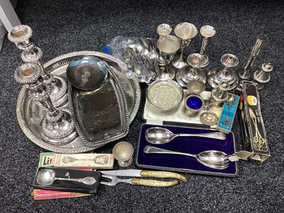 Lot 126 - An Assortment of Platedware, to include a pair...