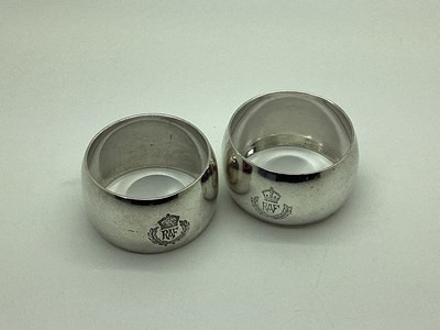 Lot 415 - A Pair of Walker & Hall Plated RAF Napkin...