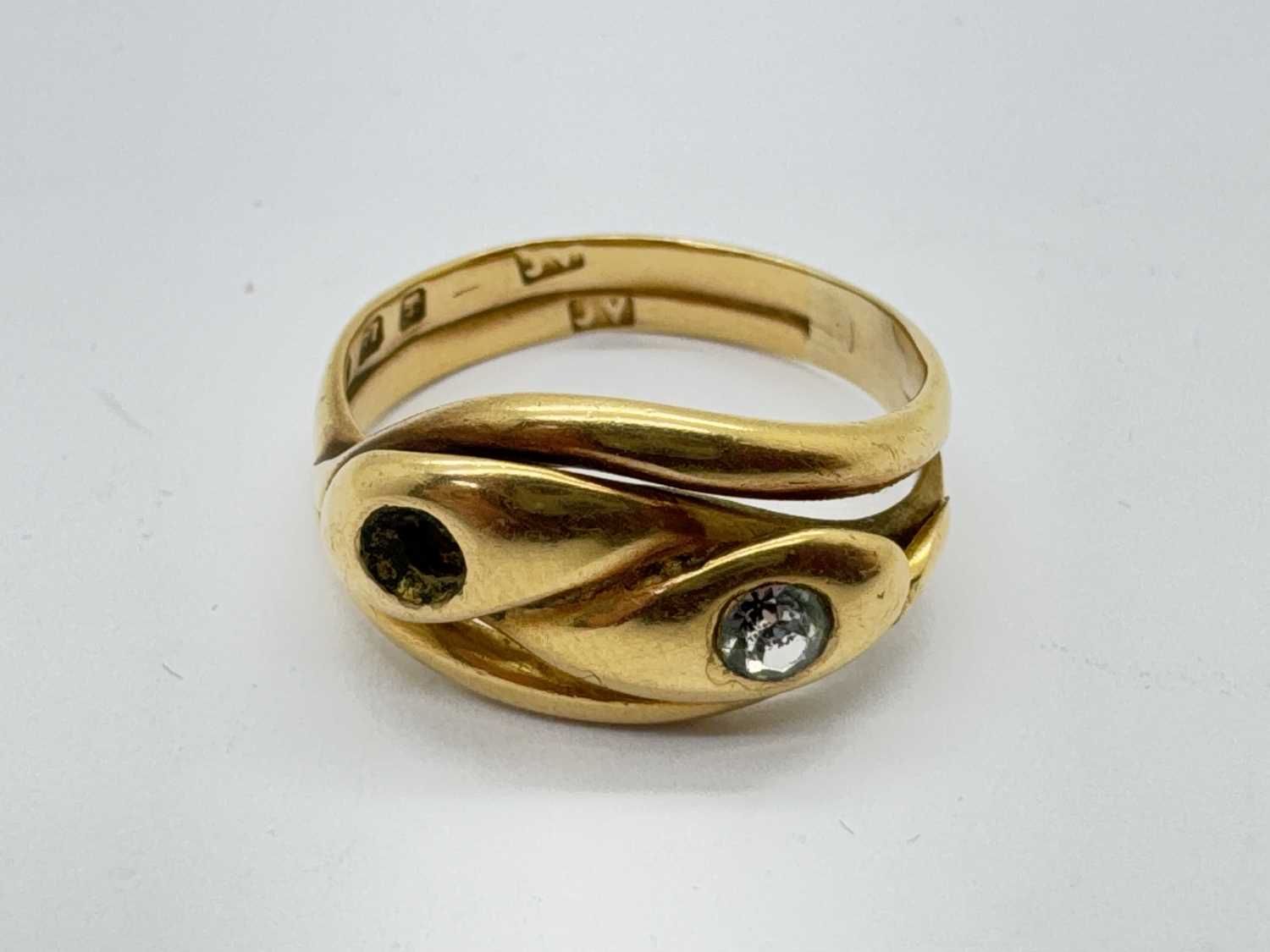 Lot 36 - A Victorian 18ct Gold Stone Set Serpent Ring,...