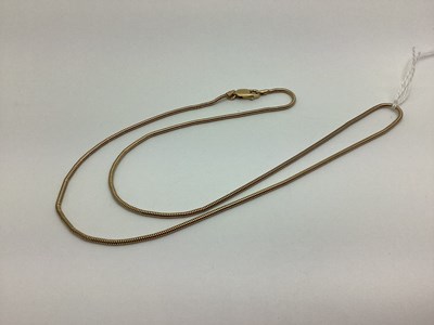 Lot 534 - A 9ct Gold Smooth Link Chain, (6grams).