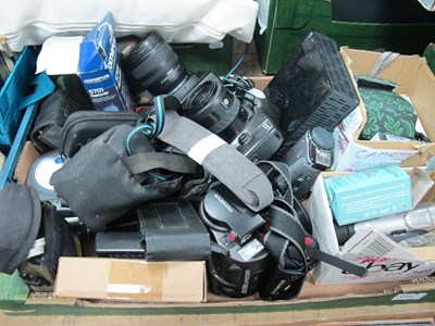 Lot 1124 - Cameras- Nikon D70, Minolta 300si, Olympus...