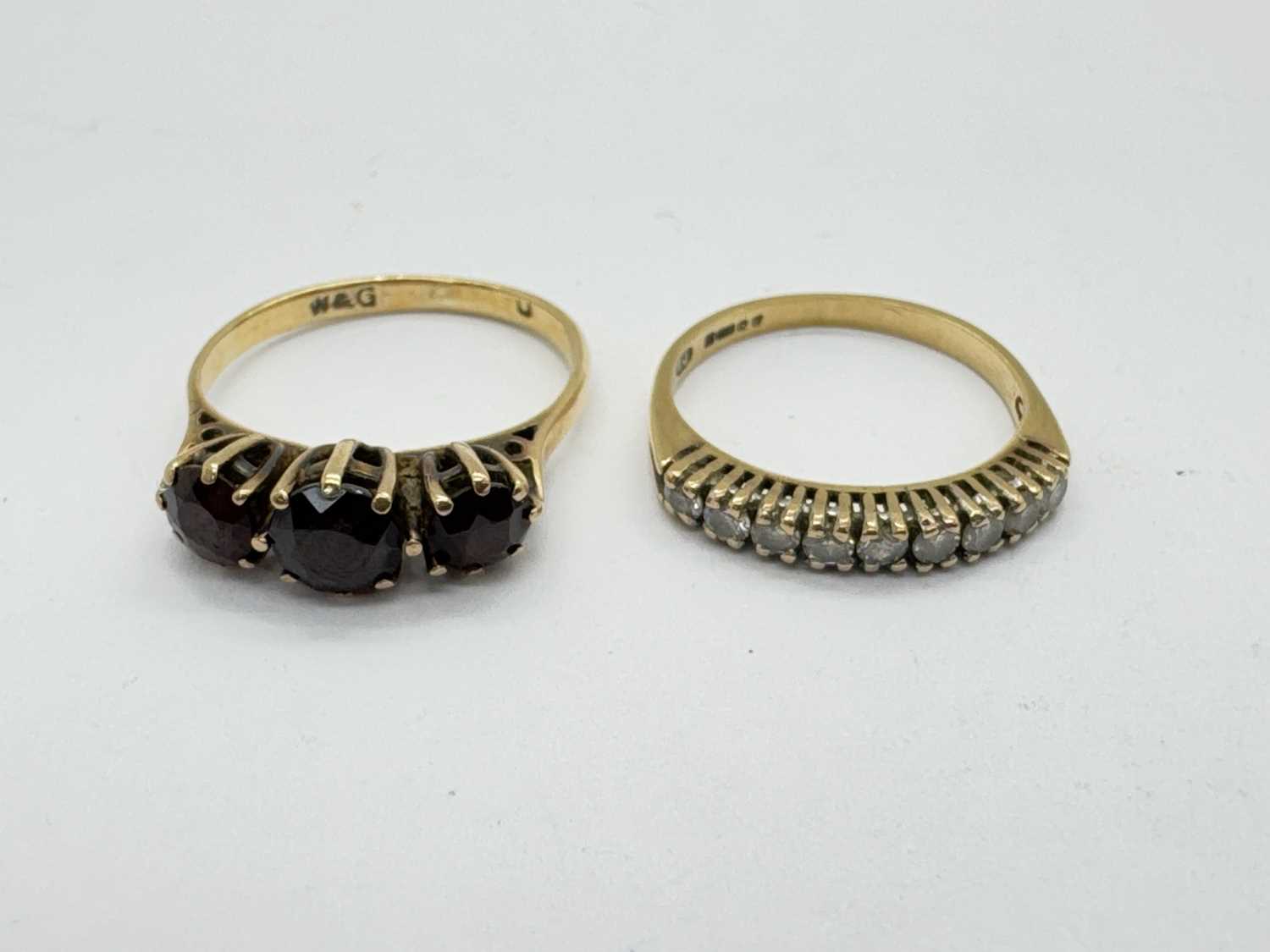 Lot 26 - A 9ct Gold Stone Set Half Eternity Ring,...