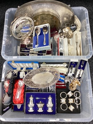 Lot 161 - A Collection of Plated Ware, including cased...