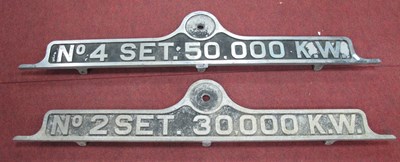 Lot 1432 - Aluminium No 2 Set 30,000 KW Boiler Sign,...