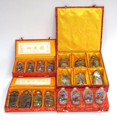 Lot 1333 - Chinese Glass Snuff Bottles, decorated with...