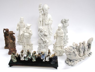 Lot 1334 - Chinese Immortal Porcelain Figures of...