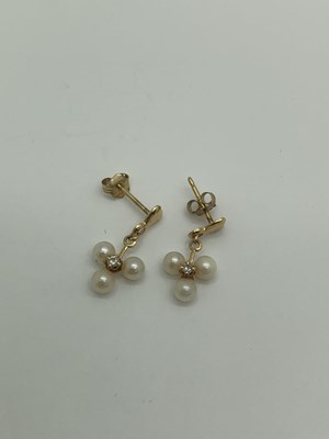 Lot 533 - A Pair of Dainty Pearl Drop Earrings, with...