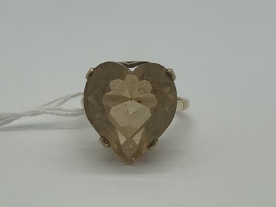 Lot 497 - A Large Heart Shape Single Stone Dress Ring,...