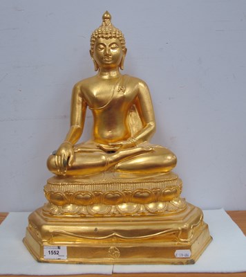 Lot 1552 - A Large Cast Metal Gold Painted Figure of...