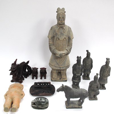 Lot 1340 - Oriental - Terracotta Warriors figures, one...