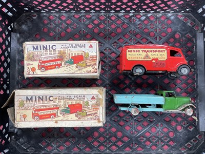 Lot 609 - Two Post War Minic Tinplate Vehicles, an...