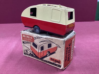 Lot 723 - A Post War Minic Tinplate Caravan, appears...