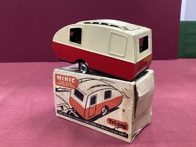 Lot 724 - A Post War Minic Tinplate Caravan, appears...