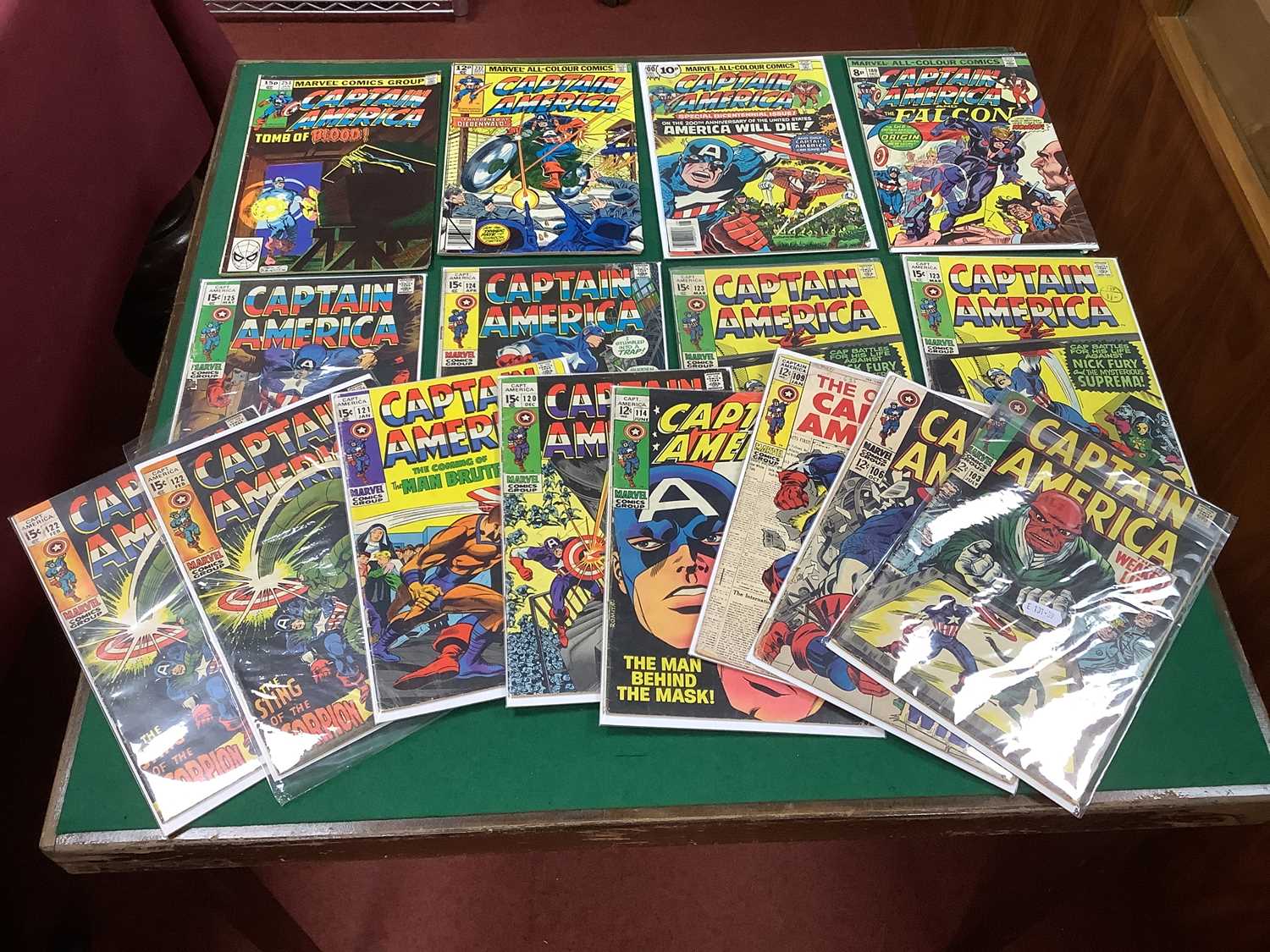 Lot 502 - Sixteen Marvel Captain America Comics....