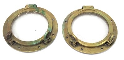 Lot 1430 - Two Brass Ship Portholes, 37cm. (2)