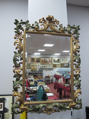 Lot 1582 - XVIII Century Style Gilt Wall Mirror with C...