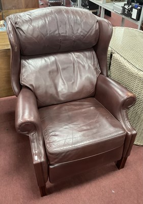 Lot 1568 - Ox Blood Reclining Leather Armchair