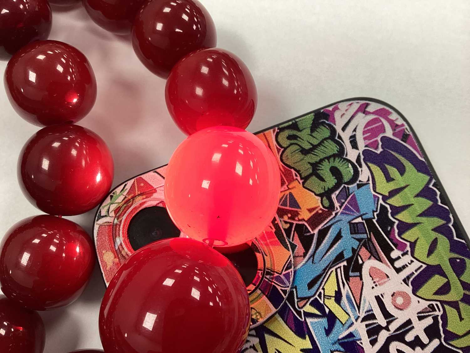 Lot 88 - A Cherry Coloured Beaded Necklace, the...