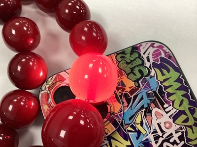 Lot 88 - A Cherry Coloured Beaded Necklace, the...