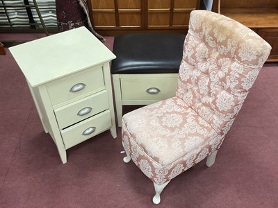 Lot 1527 - A White Painted Small Chest of Drawers with...