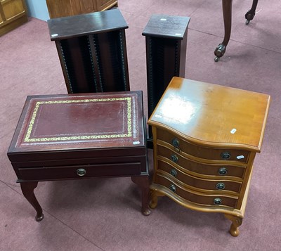 Lot 1528 - A Cutlery Stool with Red Leather Sciver and...