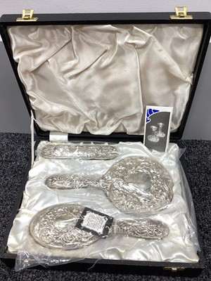 Lot 135 - A Hallmarked Silver Backed Dressing Table Set,...