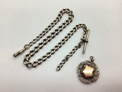 Lot 213 - A Curb Link Watch Chain, the graduated links...