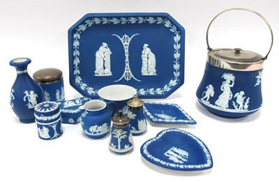 Lot 1230 - Wedgwood Blue Jasperware Shaped Rectangular...