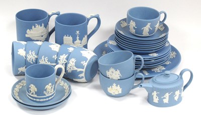 Lot 1191 - Pale Blue Wedgwood Jasperware Tea Ware,...