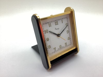 Lot 24 - Asprey; An Art Deco Style Travel Alarm Clock,...