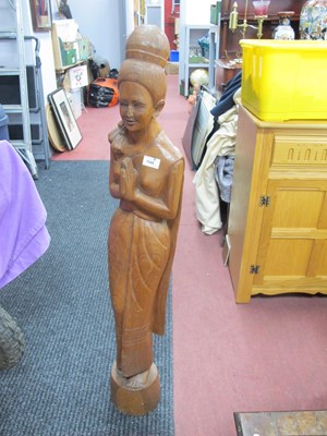 Lot 1548 - Oriental Large Carved Hardwood Figure of...