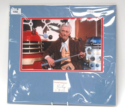 Lot 1352 - Doctor Who - Peter Cushing autograph, blue ink...