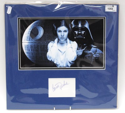 Lot 1353 - Star Wars - Carrie Fisher autograph, blue ink...