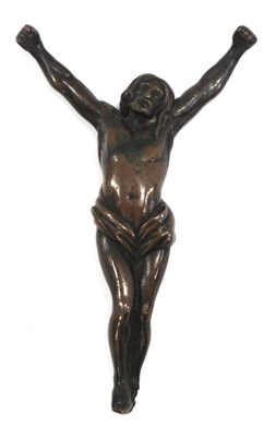 Lot 1311 - Bronze Figure of Jesus Christ, his arms...