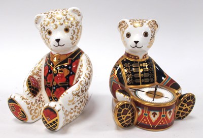 Lot 1262 - Royal Crown Derby Drummer Bear Paperweight, an...