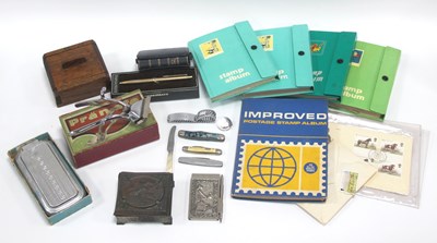 Lot 1375 - Richards Penknifes, 1970s stamp albums, safety...