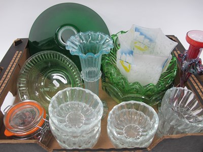 Lot 1010 - Green Glass Light Shade 29.5 Diameter, 1920s...