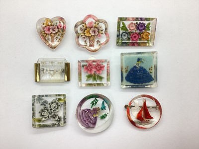 Lot 113 - A Collection of Early Plastic Style Brooches,...