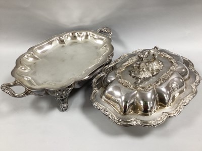 Lot 5 - A Silver Plated Twin Handled Tureen, of...