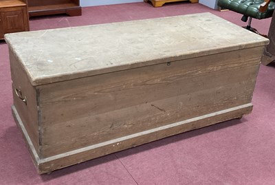 Lot 1560 - XIX Century Large Pine Blanket Box with a...